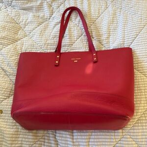 Cole Haan Dark Red Leather Tote Bag